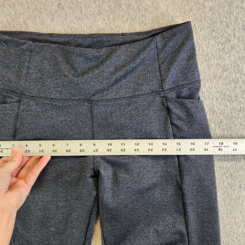 Athleta Mercer Herringbone Tight Womens Medium Blue Pockets Slit Ankle Pants - Picture 13 of 16